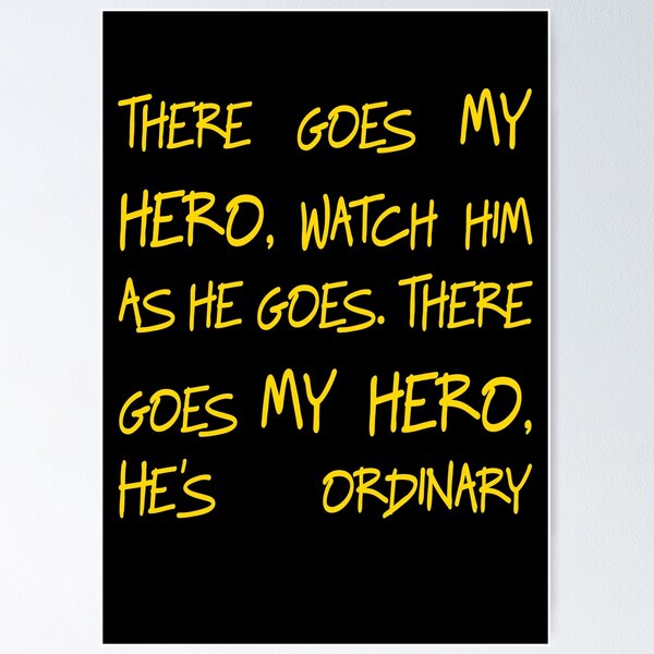 Foo Fighters My Hero Script Heart Quote Song Lyric Print