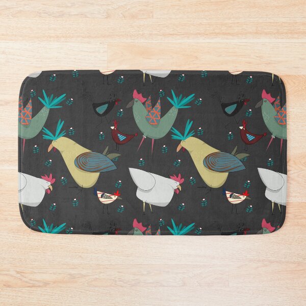 Item preview, Cute chicken with flowers seamless pattern with asphalt background - Gifts for chicken lovers designed and sold by ChiknEmporium.