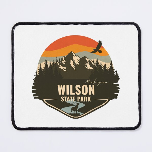 Item preview, Wilson State Park Michigan - MI Retro Mountain Badge designed and sold by mountainfad.