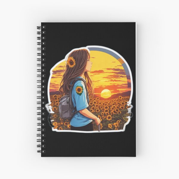 Item preview, Cool Girl Watching Sunset over Sunflower Field designed and sold by Ridiculam Toga.