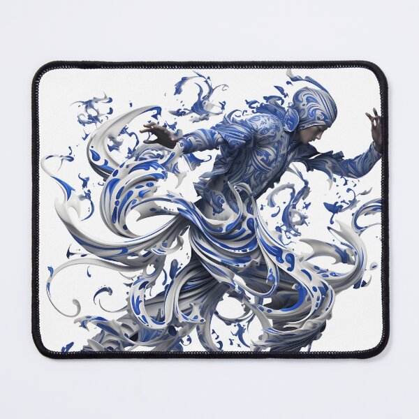 Item preview, Blue And White Abstract Digital Art Man Dancing designed and sold by PioneerX1.