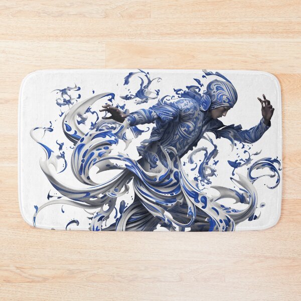 Item preview, Blue And White Abstract Digital Art Man Dancing designed and sold by PioneerX1.