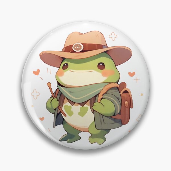 Item preview, Cute Kawaii Frog Cowboy in Pastel Colors designed and sold by CozyKawaiiArt.