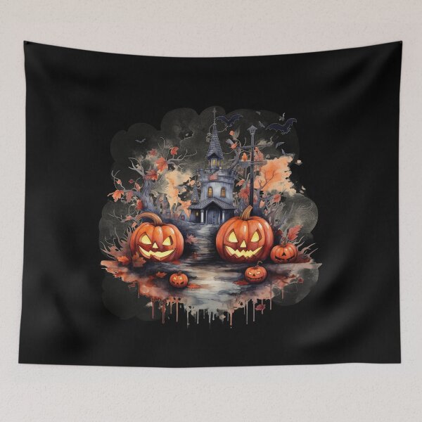 Item preview, Scary Halloween Castle Watercolor Style designed and sold by AnnaMDesign.