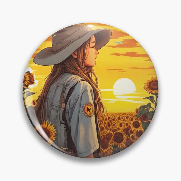 Item preview, Young Girl Watching Sunset over Sunflower Field designed and sold by Ridiculam Toga.