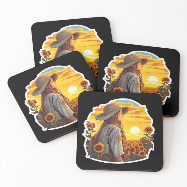 Item preview, Young Girl Watching Sunset over Sunflower Field designed and sold by Ridiculam Toga.