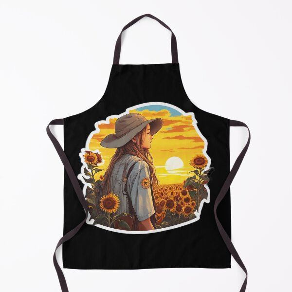 Item preview, Young Girl Watching Sunset over Sunflower Field designed and sold by Ridiculam Toga.