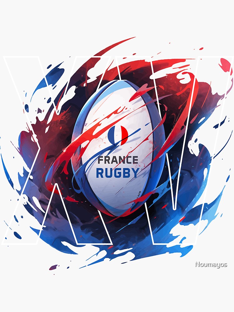 Sticker avec l uvre Maillot Rugby france joueur de rugby homme