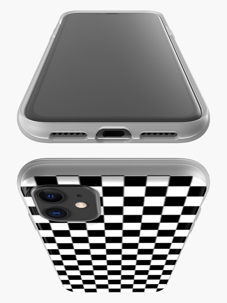 "Black and white checkered phone case" iPhone Case & Cover by okokelza