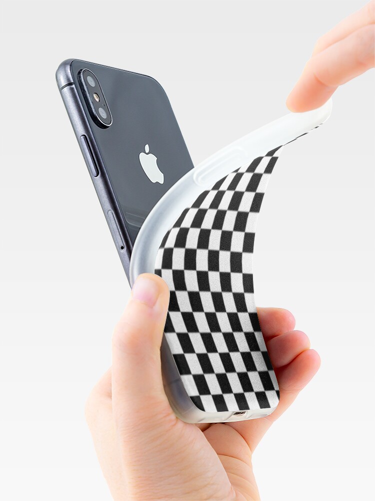 "Black and white checkered phone case" iPhone Case & Cover by okokelza