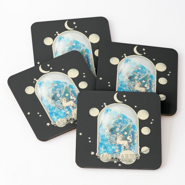 Item preview, Sagittarius Gemstone: Turquoise crystal. Astral design. Black version designed and sold by MINDTHECHERRY.