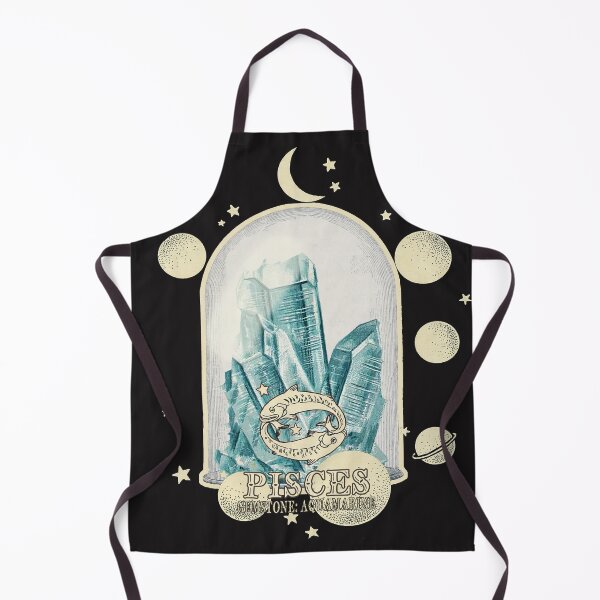 Item preview, Pisces Gemstone: Aquamarine crystal. Astral design. Black version designed and sold by MINDTHECHERRY.