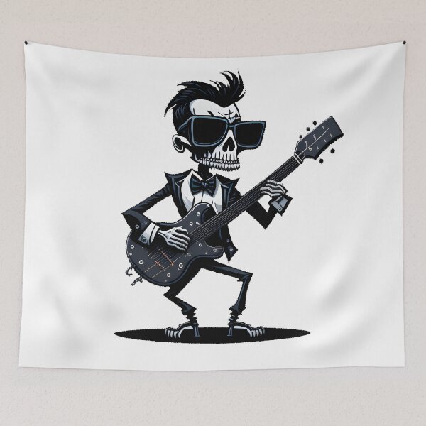 Item preview, Skeleton playing bass guitar in the Bone Band designed and sold by ratchawoot.