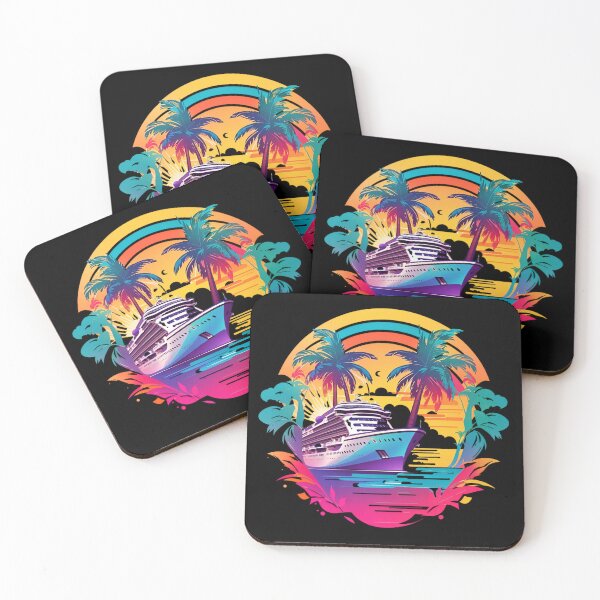 Item preview, Cruise ship among palms retro design designed and sold by Sukis-shop.