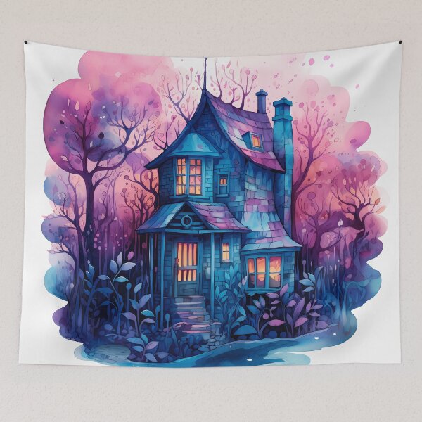 Item preview, Haunted House Watercolor designed and sold by RaineDDesigns.