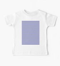 Blue and Grey Horizontal Stripe Baby Tee