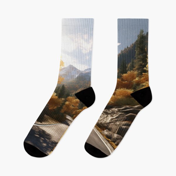 Item preview, stunning fall country mountain road print designed and sold by dcrc.