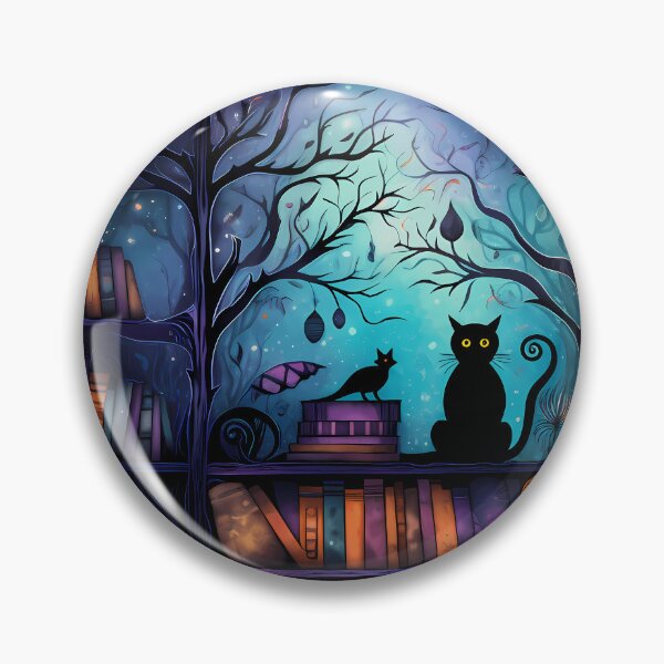 Item preview, Halloween Library with Black Cat designed and sold by RaineDDesigns.