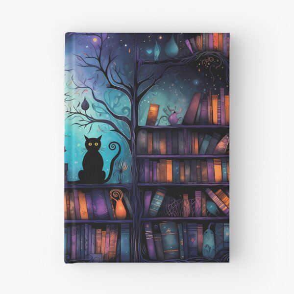 Item preview, Halloween Library with Black Cat designed and sold by RaineDDesigns.