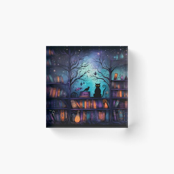 Item preview, Halloween Library with Black Cat designed and sold by RaineDDesigns.
