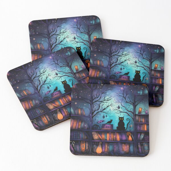 Item preview, Halloween Library with Black Cat designed and sold by RaineDDesigns.