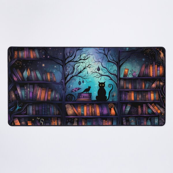 Item preview, Halloween Library with Black Cat designed and sold by RaineDDesigns.