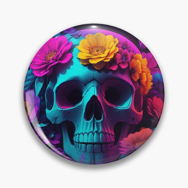Item preview, Skull with flowers designed and sold by Exilyos-Arts.