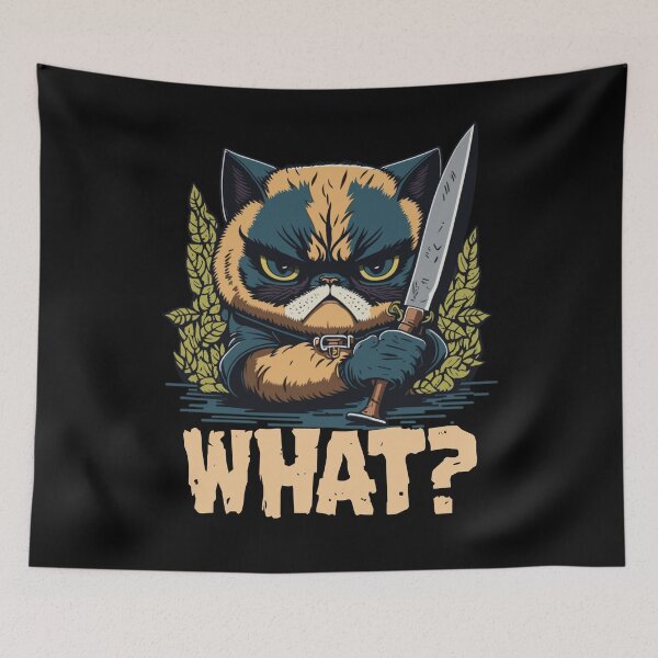 Item preview, Cat What? Murderous Grumpy Cat With Knife designed and sold by Peculiarts.
