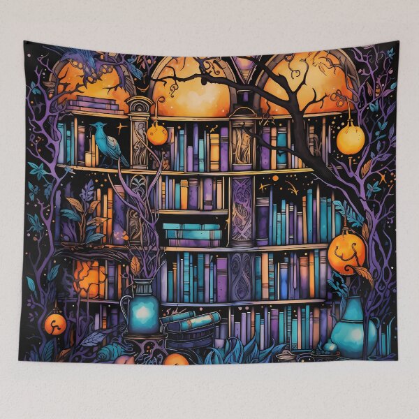 Item preview, Spooky Overgrown Library designed and sold by RaineDDesigns.