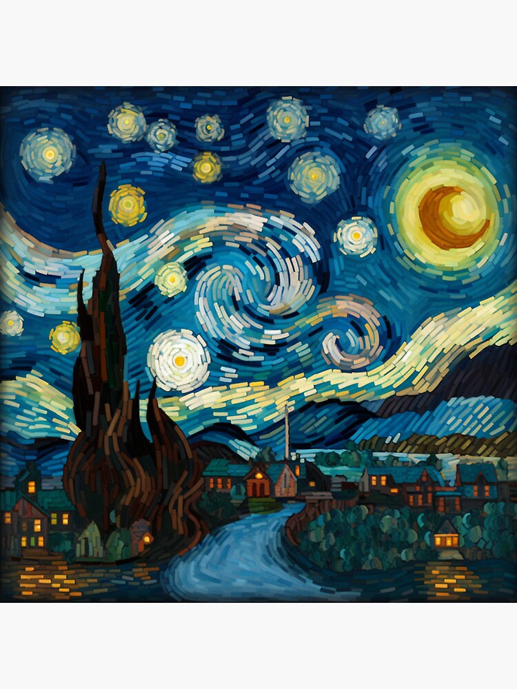 Simple pixel art of a starry night, 32x32