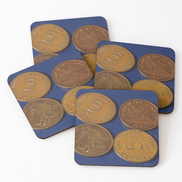 Item preview, Five Cent coins from  Trinidad and Tobago  designed and sold by coinsxcrochet.