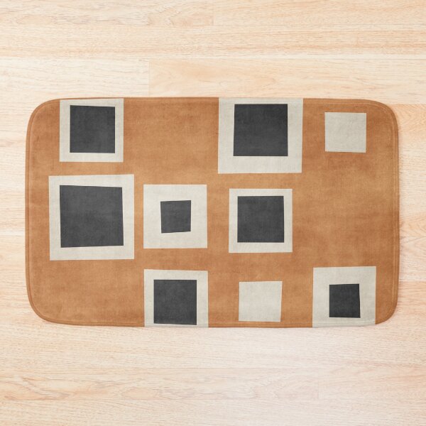 Item preview, Abstract Wobbly Squares Black Orange designed and sold by FAROSSTUDIO.