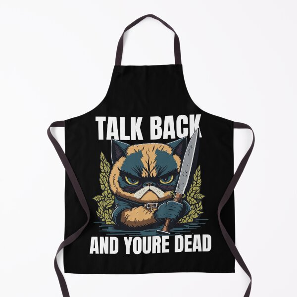 Item preview, Talk Back and You're De*d Grumpy Cat Holding a Knife Funny Cat designed and sold by Peculiarts.