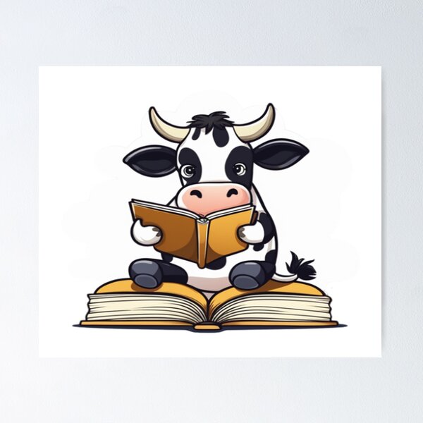 Happy Cow Reading a Book: Udderly Delightful