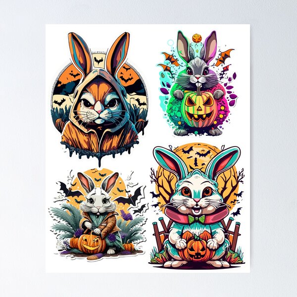 Zombie Bunny v03 Wood Print