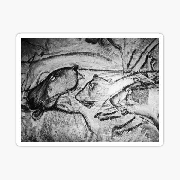Aperçu de l'œuvre Grotte Chauvet-Pont-d'Arc, Lascaux, vallée du loir Peinture de lions paléolithiques. créée et vendue par bluefrog.