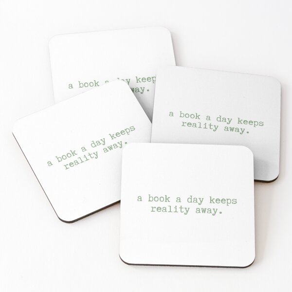 Item preview, a book a day keeps reality away green design designed and sold by Zoarher.