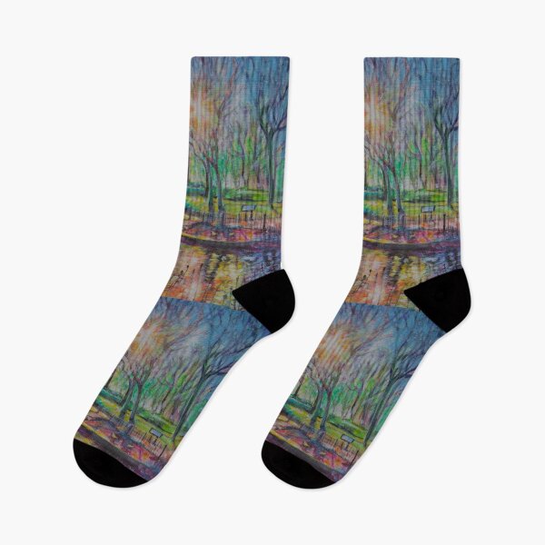 Item preview, Golden Melodies - Sunlit ripples and Mansion House reflections in  Victoria Park duck pond  designed and sold by LittleLiz.