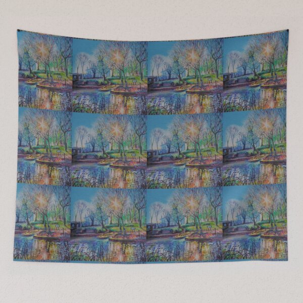 Item preview, Golden Melodies - Sunlit ripples and Mansion House reflections in  Victoria Park duck pond  designed and sold by LittleLiz.