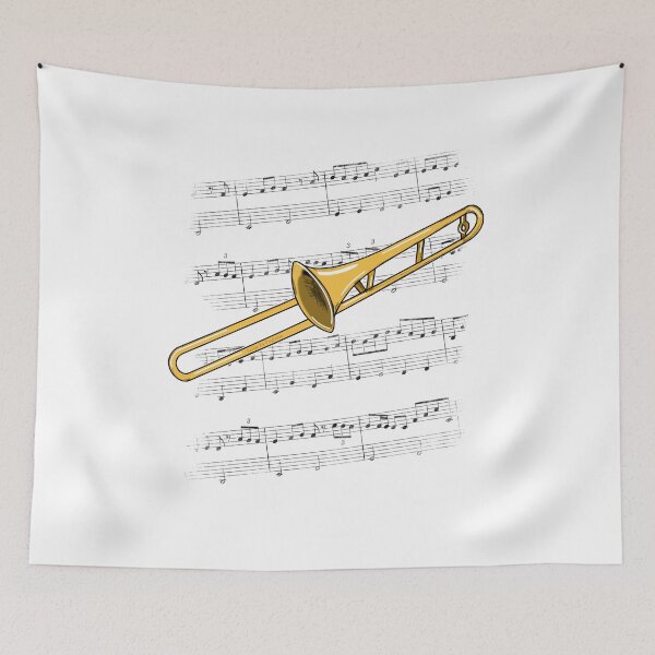Item preview, Trombone Player Music Notation Trombonist Brass Musician (Colour) designed and sold by doodlerob.