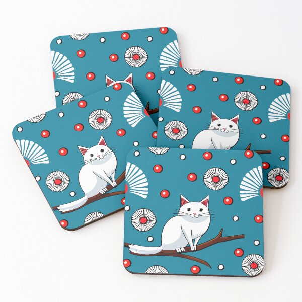 Item preview, Oriental Japanese White Cat  designed and sold by AtelierDelights.