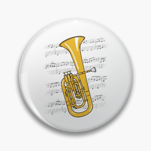 Artikelvorschau, Tenorhorn-Notation Hornist Blechbläser (Farbe) entworfen und verkauft von doodlerob.