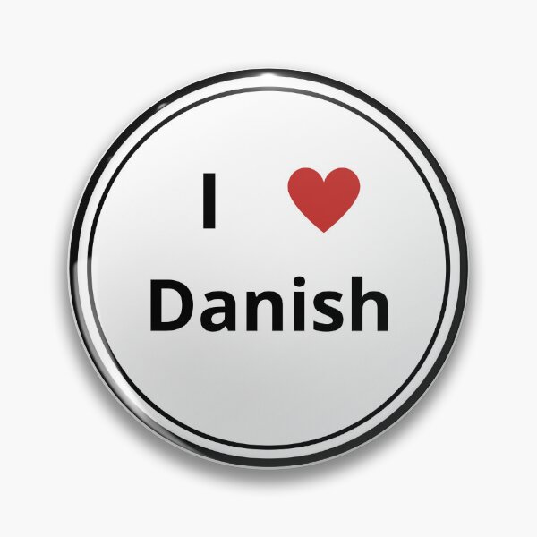 Item preview, Black and white circle of i love Danish designed and sold by language-des.