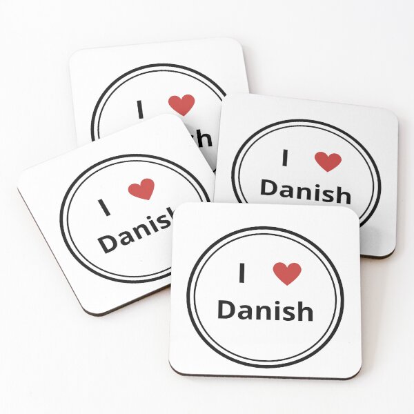 Item preview, Black and white circle of i love Danish designed and sold by language-des.