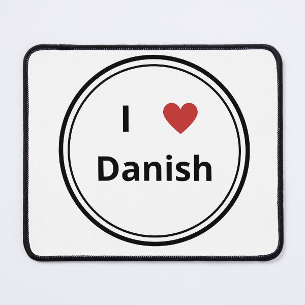 Item preview, Black and white circle of i love Danish designed and sold by language-des.