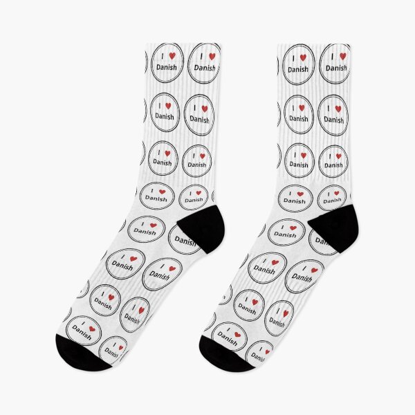 Item preview, Black and white circle of i love Danish designed and sold by language-des.