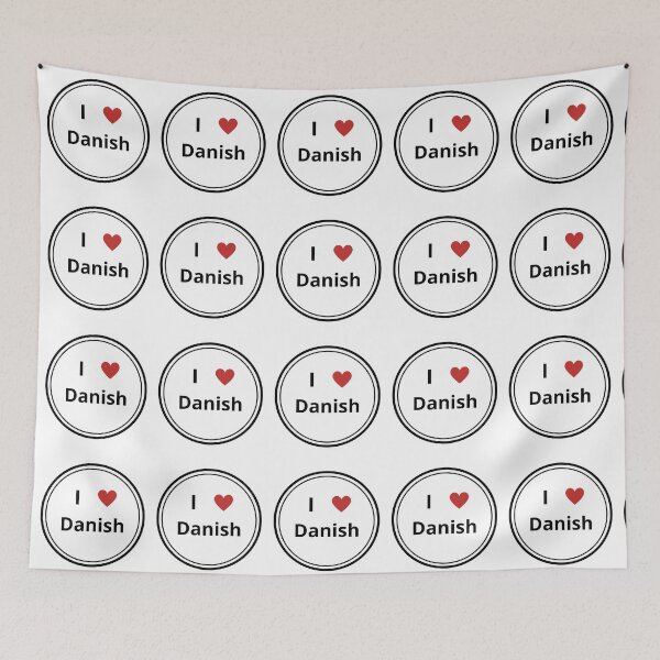 Item preview, Black and white circle of i love Danish designed and sold by language-des.