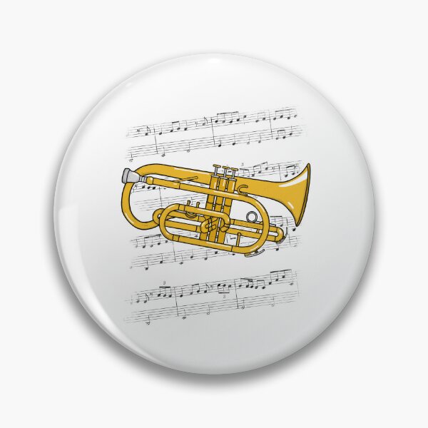 Item preview, Cornet Player Music Notation Cornetist Brass Musician (Colour) designed and sold by doodlerob.