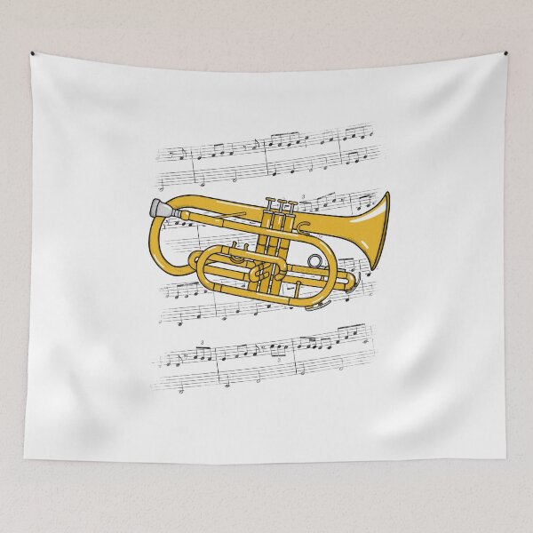 Item preview, Cornet Player Music Notation Cornetist Brass Musician (Colour) designed and sold by doodlerob.
