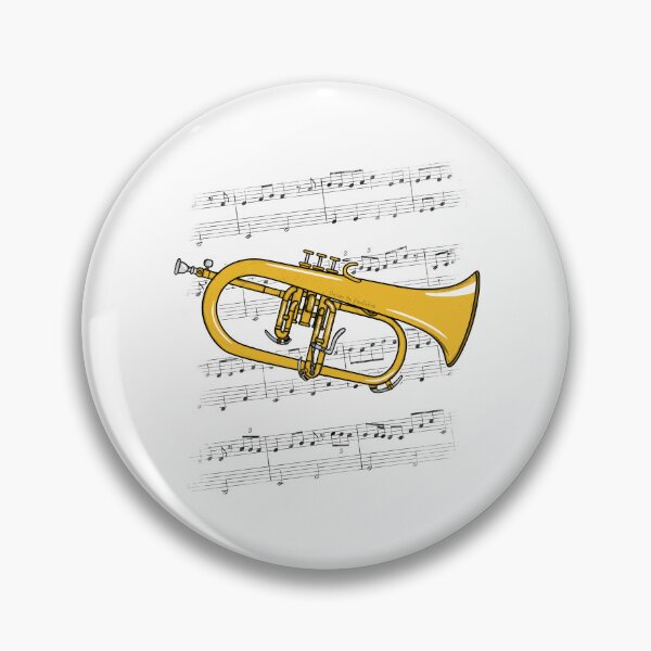 Item preview, Flugelhorn Player Music Notation Hornist Brass Musician (Colour) designed and sold by doodlerob.
